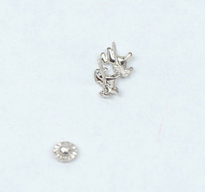 14k Yellow Gold Baby Enamel Horse earrings with Screw Back