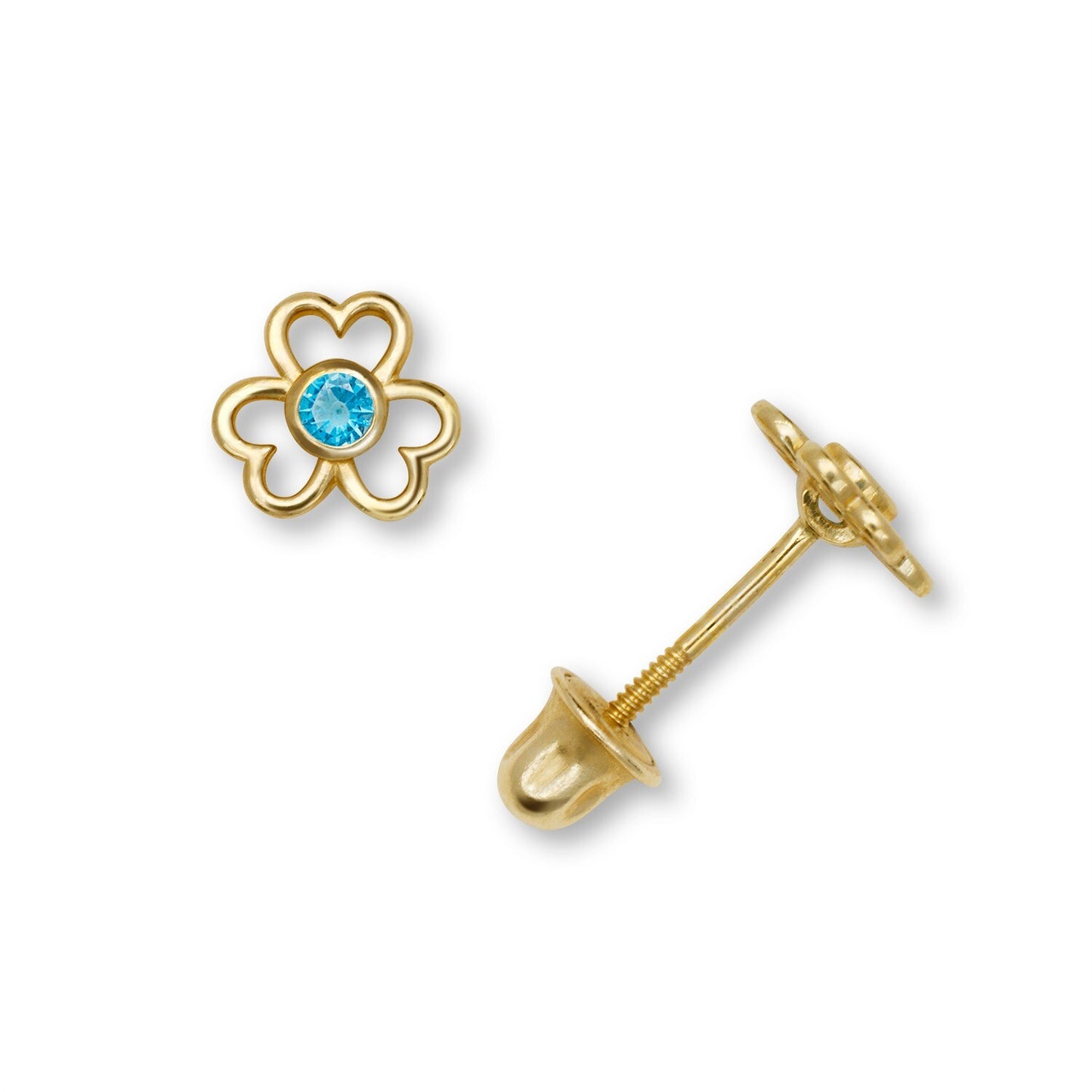 14K Yellow & White Gold Gorgeous Flower Stud Earrings for Women