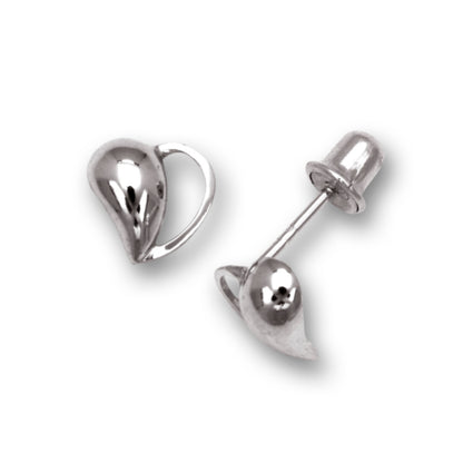 14K Yellow & White Gold Heart Shape Earrings for Women