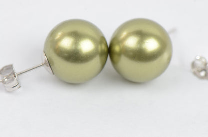 925 Sterling Silver Classic Pearls push back Stud Earrings for Women