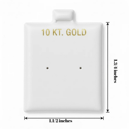 White Vinyl 10K Center Punch Earring Card Puff Pad Jewelry DisplayHolder 100 Pcs