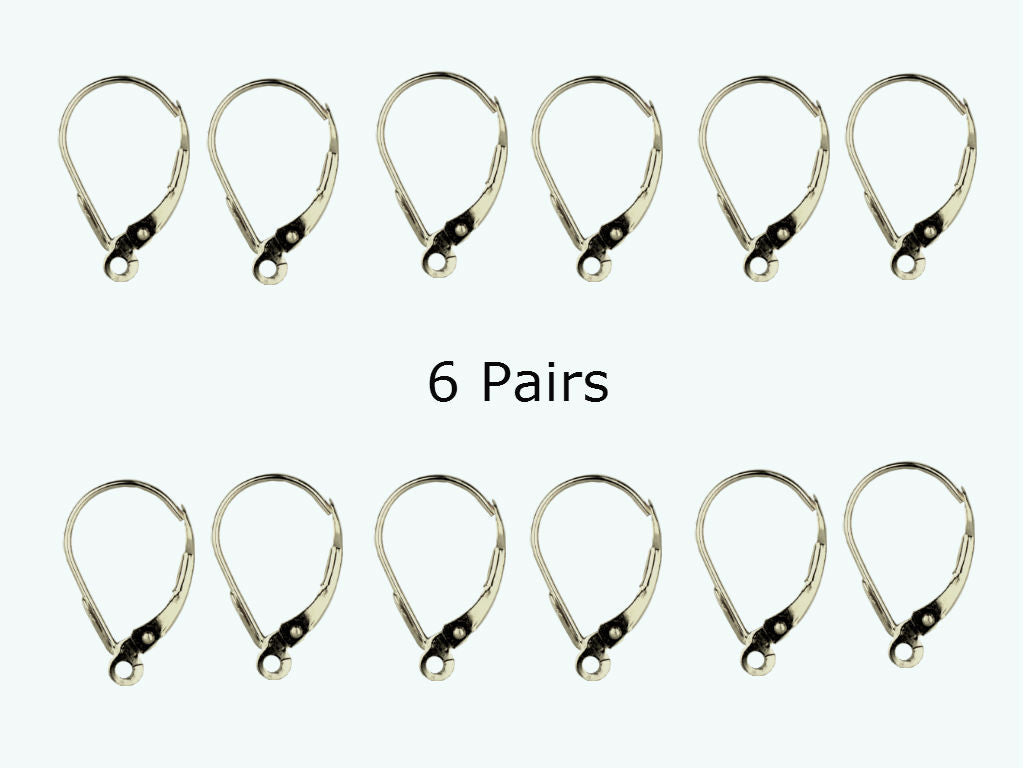 14k Yellow or White Gold Fleur De Lis LeverBack Earring Findings by Pairs!!