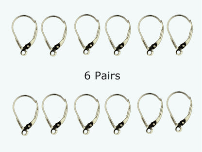 14k Yellow or White Gold Fleur De Lis LeverBack Earring Findings by Pairs!!