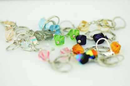 925 Sterling Silver Swarovski Crystal Elements Lever Back Earrings