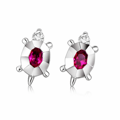 14k Yellow or White Gold Turtle CZ Stud Earring