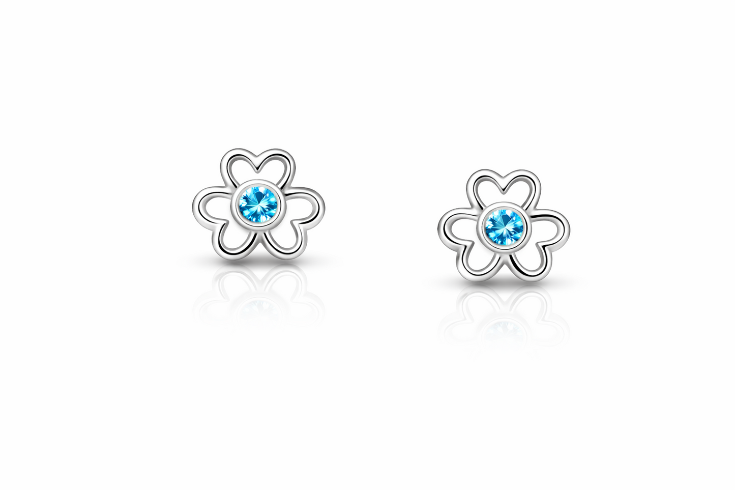14k Yellow/White Flower Studs Earrings Screwback