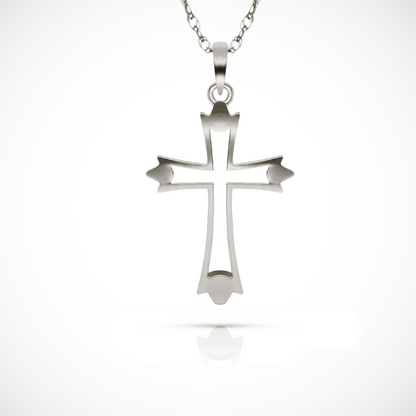 14K Yellow & White Gold Cross Pendant For Women