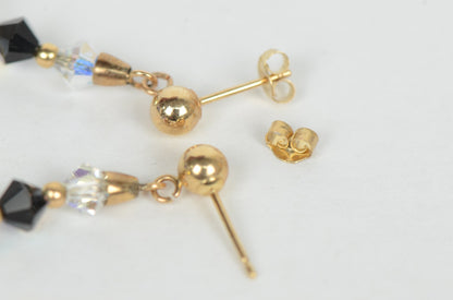 14k Yellow or White Gold Genuine Swarovski Crystal Element Beaded Necklace set