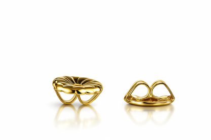 14K White & Yellow Solid Gold Earring Back Butterfly 1 Pair
