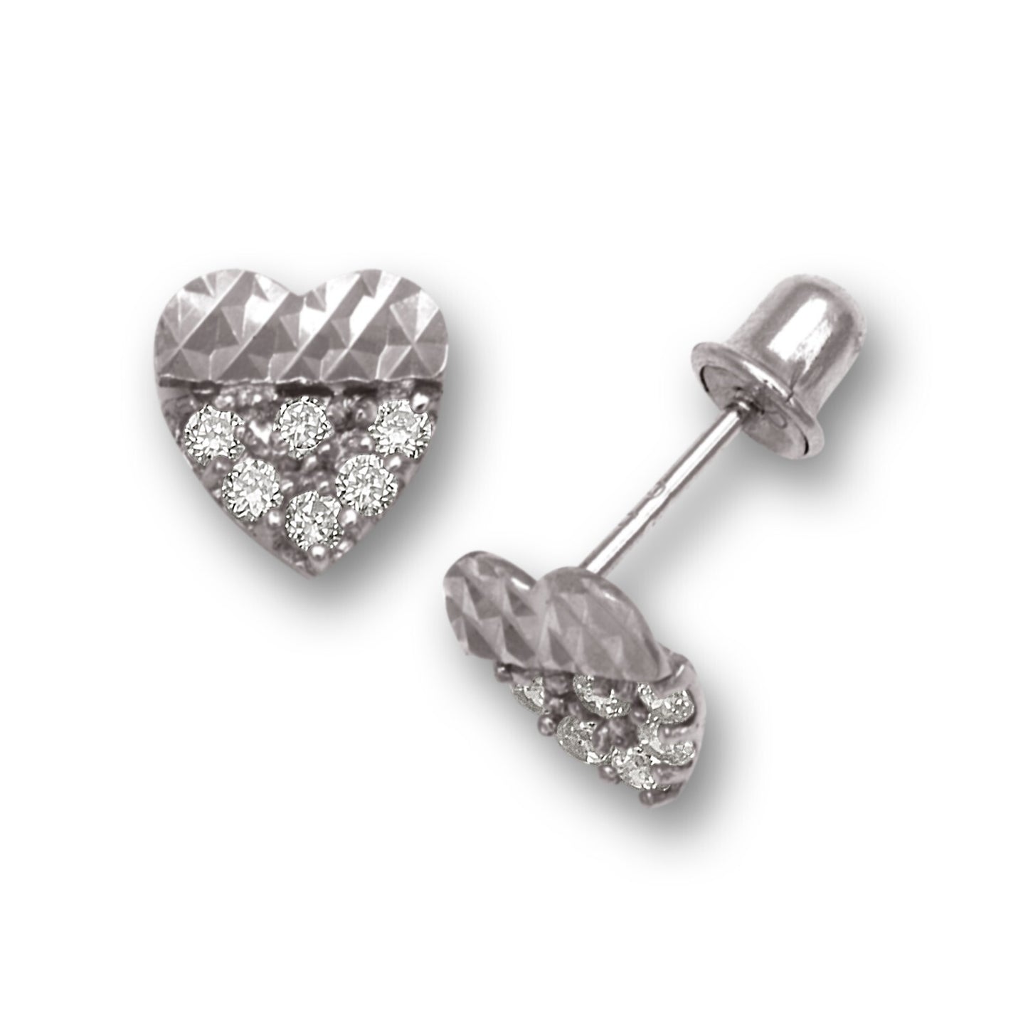 14K Yellow & White Gold Heart shape Fancy Earrings for Women