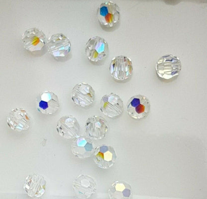 12 x Made with SWAROVSKI 5000 CRYSTAL AB 6mm Round Faceted BEAD