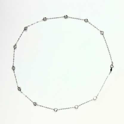 14k  Gold Cubic Zirconia CZ by the yard 16'' up to 42" Necklace