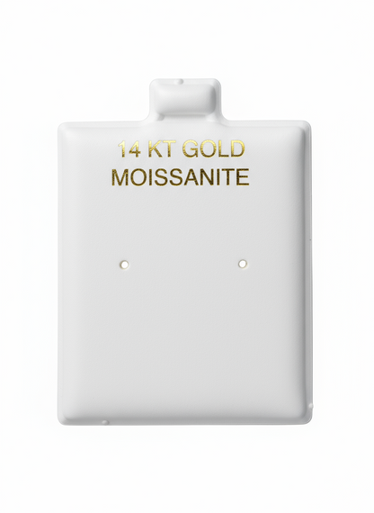 14K Mosissanite Center Punch Earring Card Puff Pad Jewelry DisplayHolder 100 Pcs