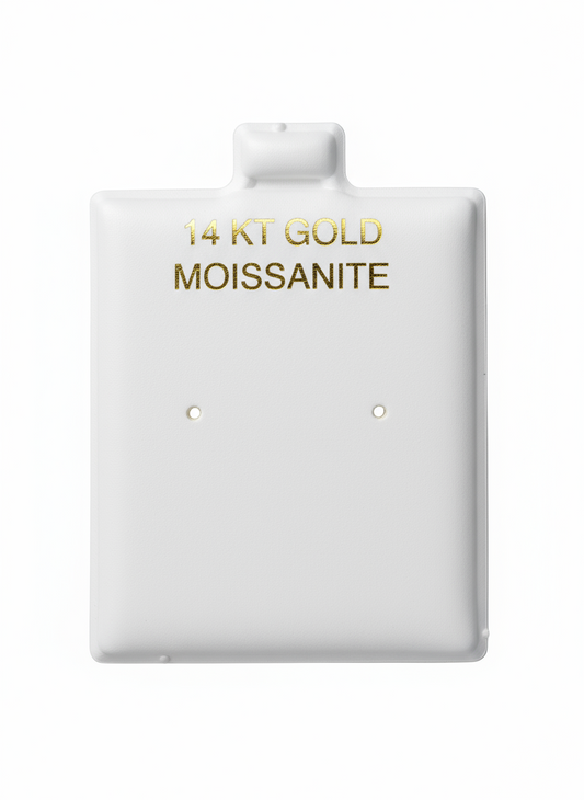 14K Mosissanite Center Punch Earring Card Puff Pad Jewelry DisplayHolder 100 Pcs