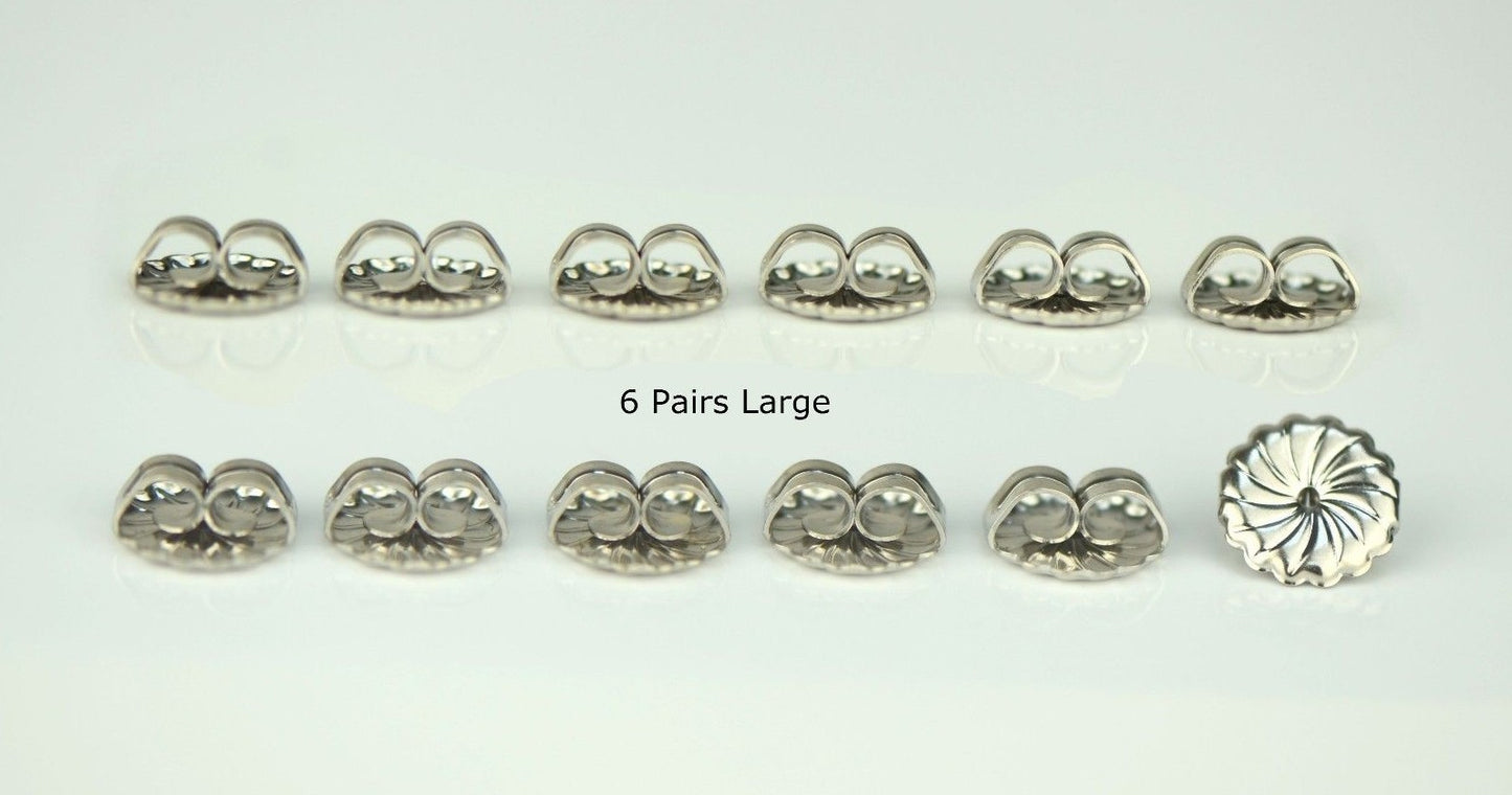 14K White or Yellow Solid Gold Earring Back Butterfly by 1,2,3,6,Pairs!!