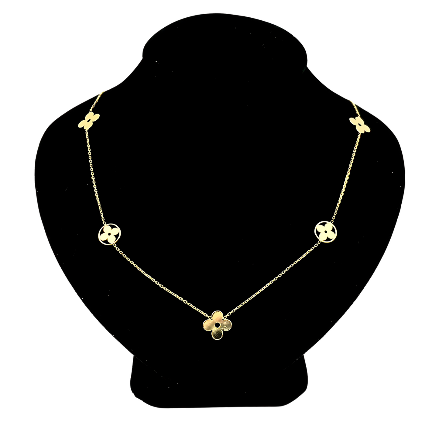 14k Yellow Gold Beautiful Clover Necklace for Women