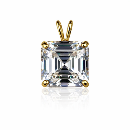 14k Yellow/ White/ Gold Asscher Cut CZ Pendant