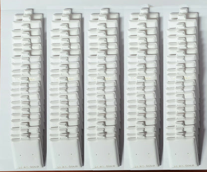 White Vinyl 14K Center Punch Earring Card Puff Pad Jewelry DisplayHolder 100 Pcs