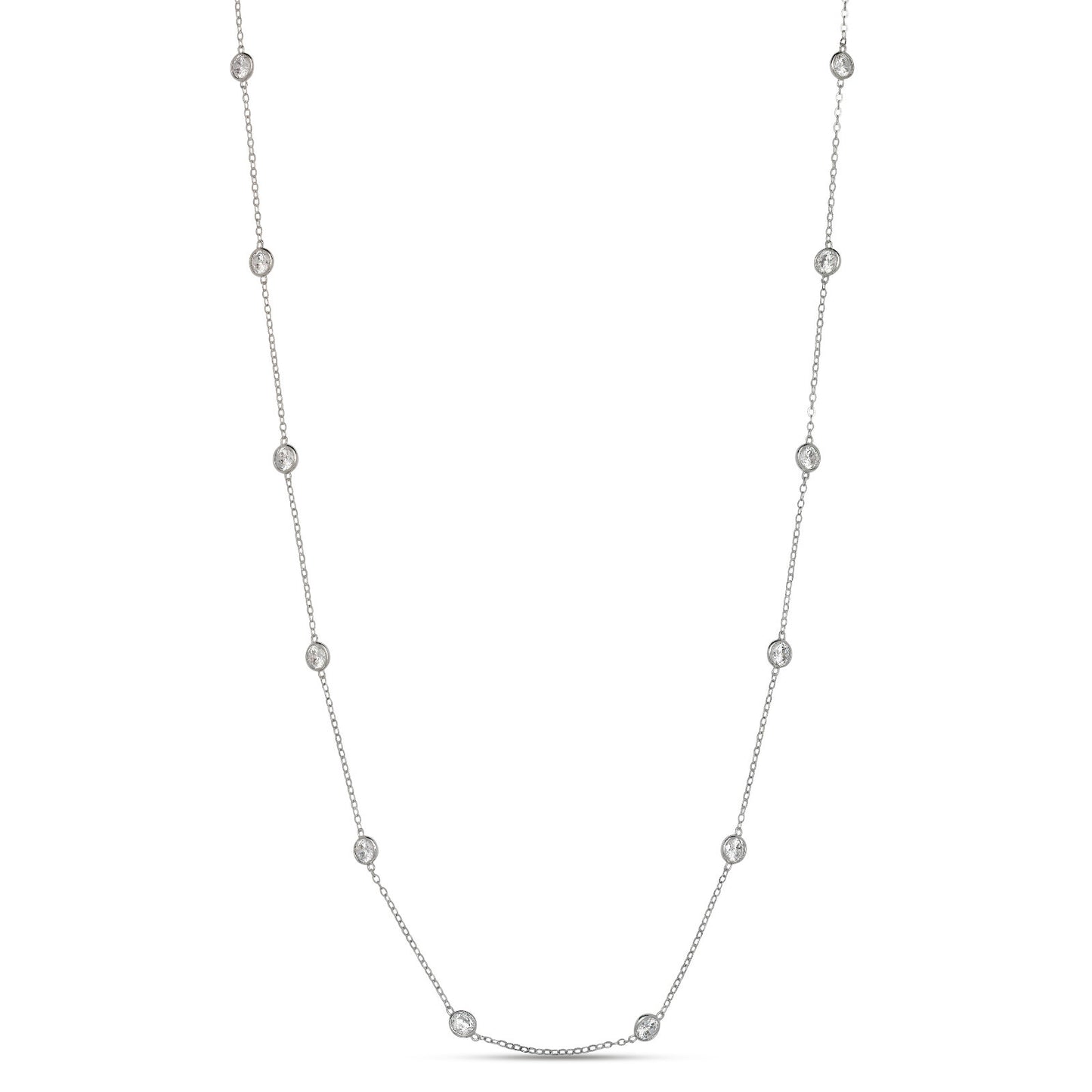 14k Yellow Gold Cubic Zirconia CZ by the yard 18" Necklace