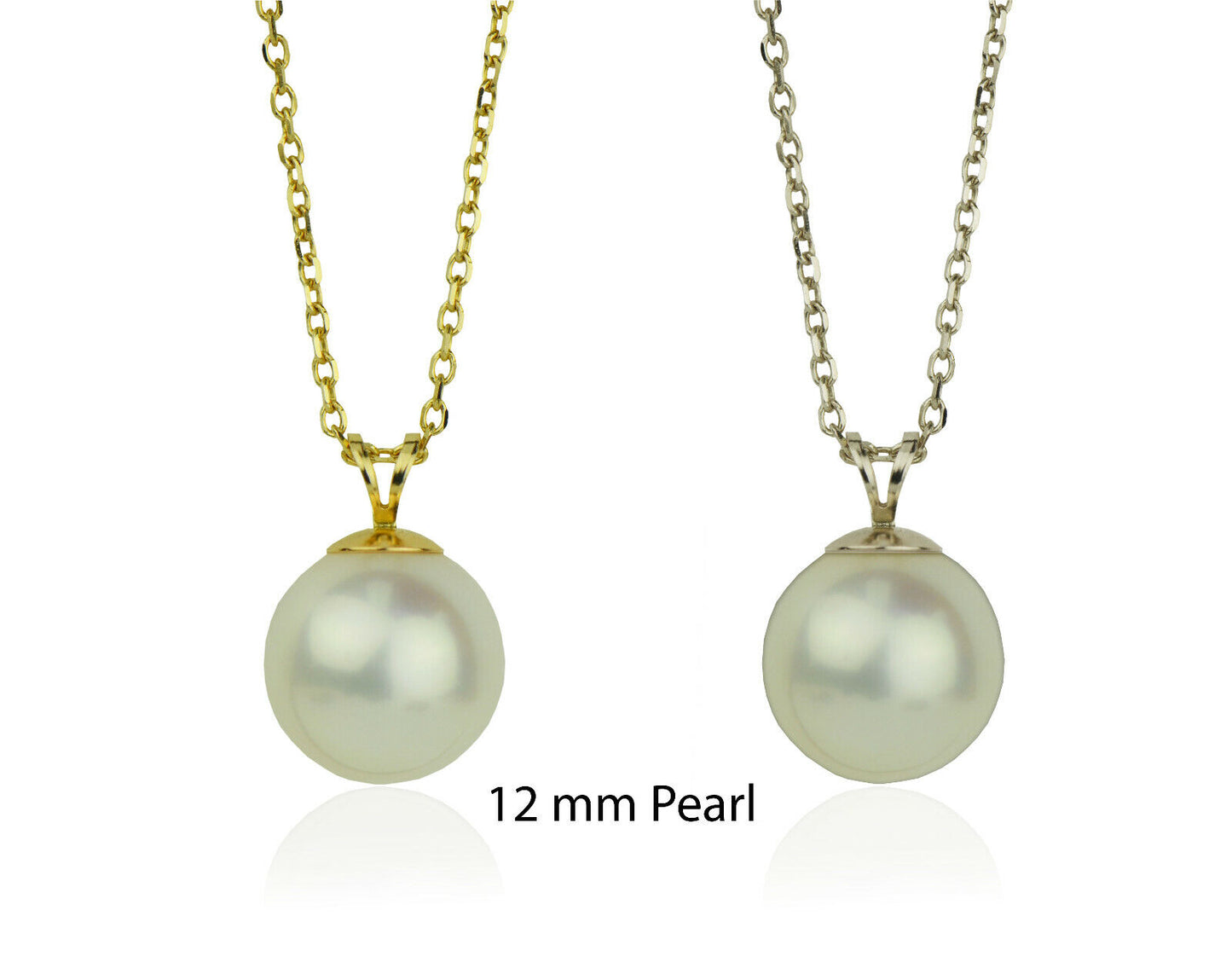 14k Yellow and White Gold 12mm Freshwater Pearl Pendant w/chain