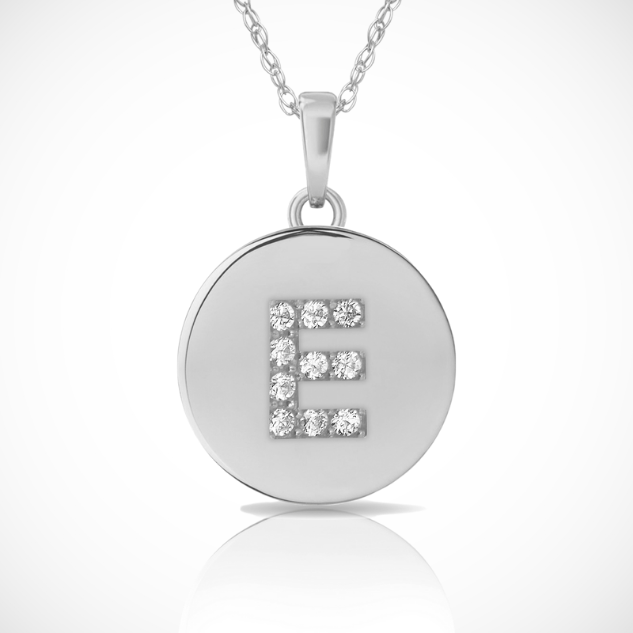 14k Yellow / White & Rose Gold Letter Initial CZ Pendant For Women