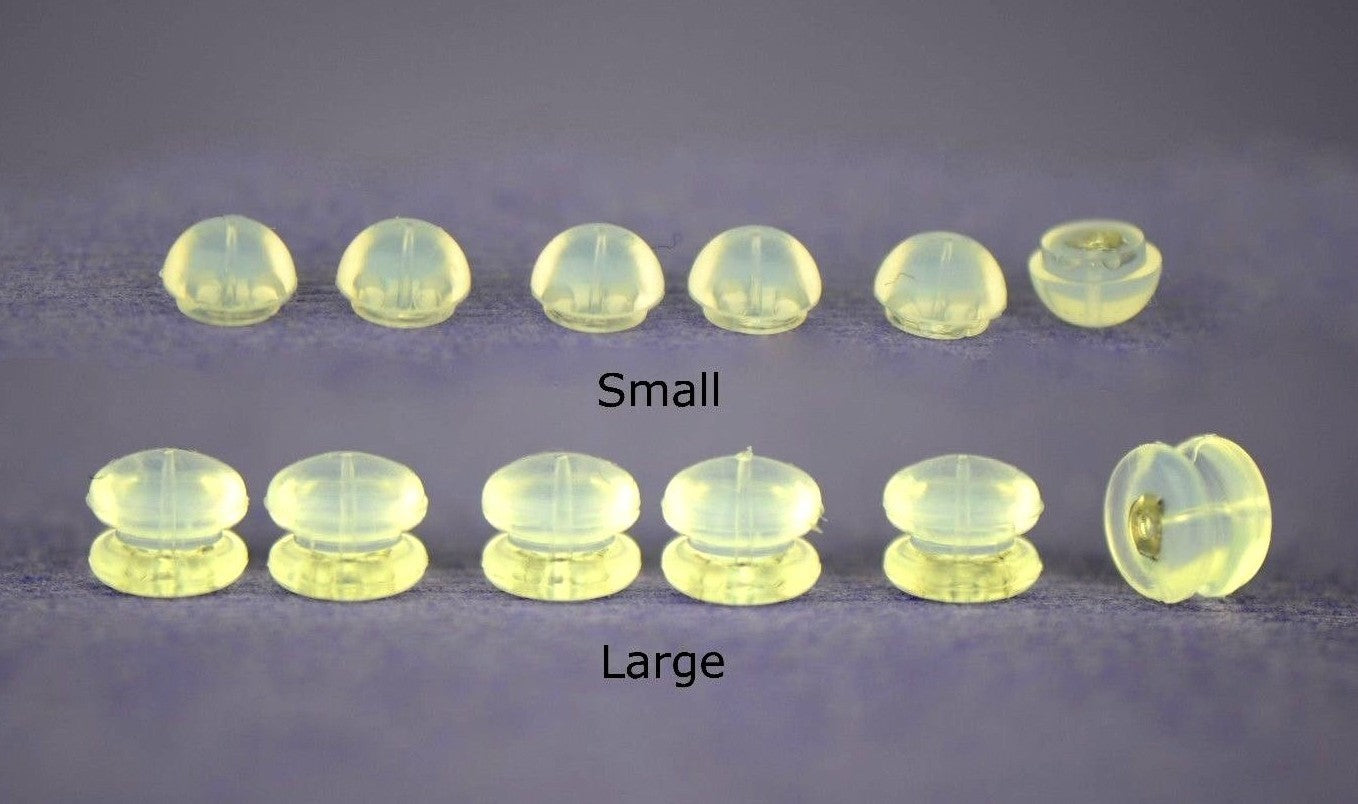 14k Yellow or White Gold Jelly Silicon Back Earring by 1,2,3,6,10 Pairs!!!