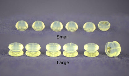 14k Yellow or White Gold Jelly Silicon Back Earring by 1,2,3,6,10 Pairs!!!
