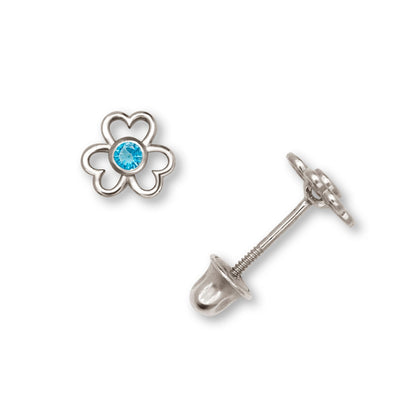 14K Yellow & White Gold Gorgeous Flower Stud Earrings for Women