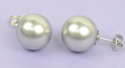 925 Sterling Silver Classic Pearls push back Stud Earrings for Women