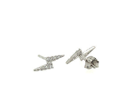 14K Yellow/White/Rose Cz lighting Bolt with Push Backs