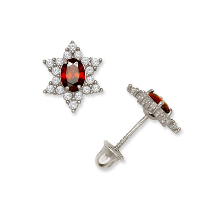 14K Yellow & White Gold Beautiful Star Shaped Stud Earrings for Girls