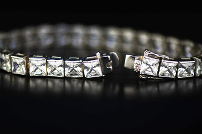 925-Sterling-Silver-Square-Princess-Cut-Tennis-Bracelet