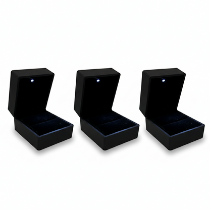 LED Ring Box Velvet Jewelry Case Gifts Box