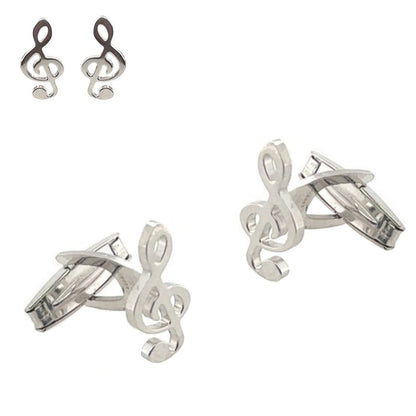 925 Sterling Silver Italy Treble Clef Cufflinks