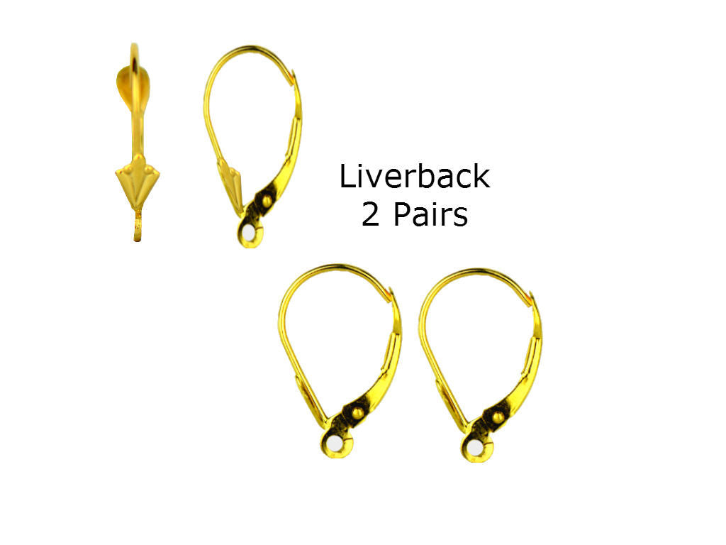 14k Yellow or White Gold Fleur De Lis LeverBack Earring Findings by Pairs!!