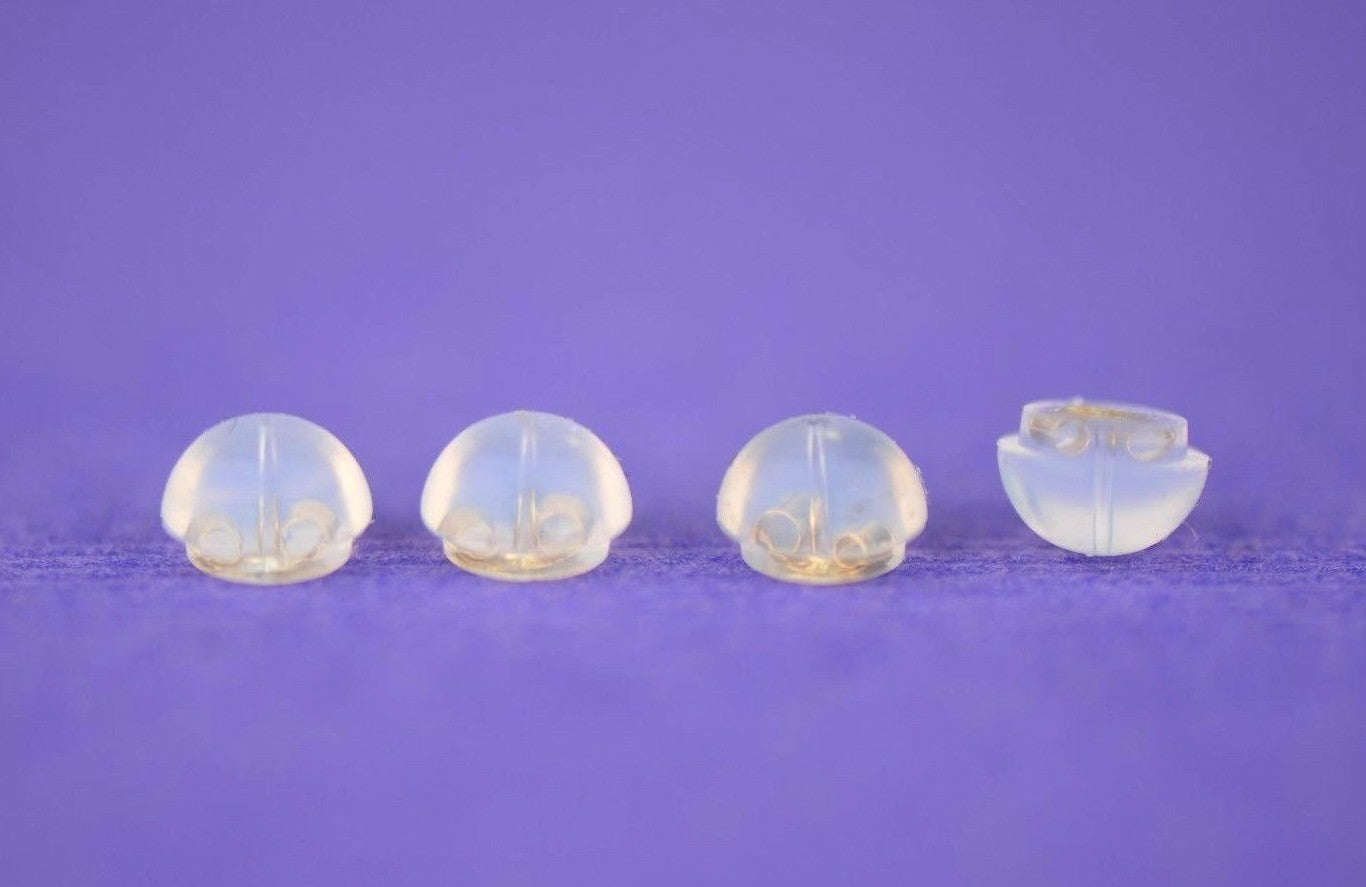 14k Yellow or White Gold Jelly Silicon Back Earring by 1,2,3,6,10 Pairs!!!