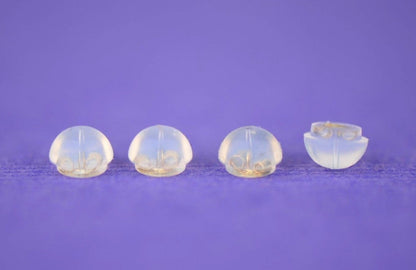 14k Yellow or White Gold Jelly Silicon Back Earring by 1,2,3,6,10 Pairs!!!