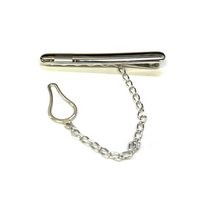 925 Sterling Silver Italy Tie Clip with Chain