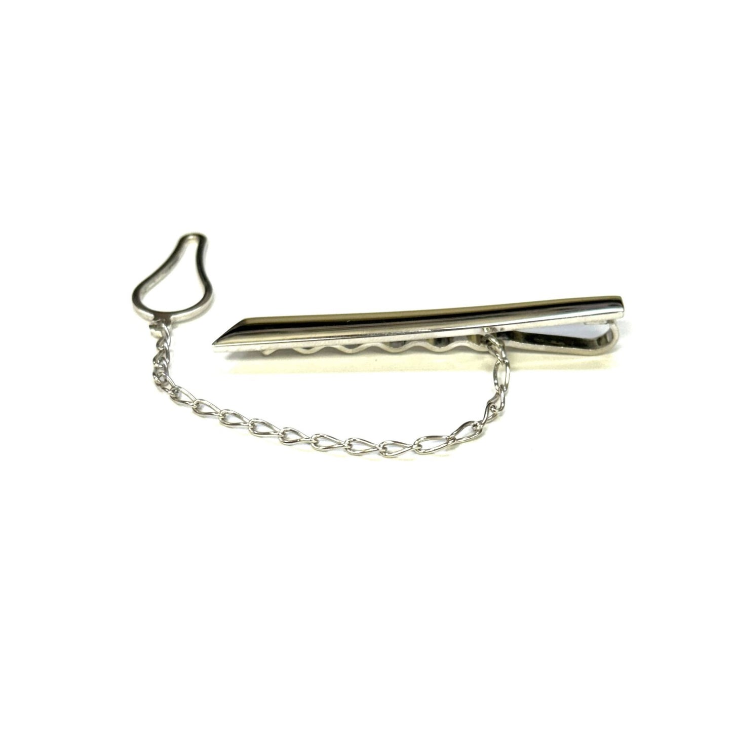 925 Sterling Silver Italy Tie Clip with Chain.
