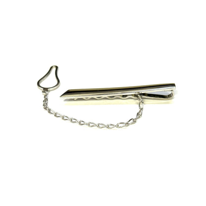 925 Sterling Silver Italy Tie Clip with Chain.
