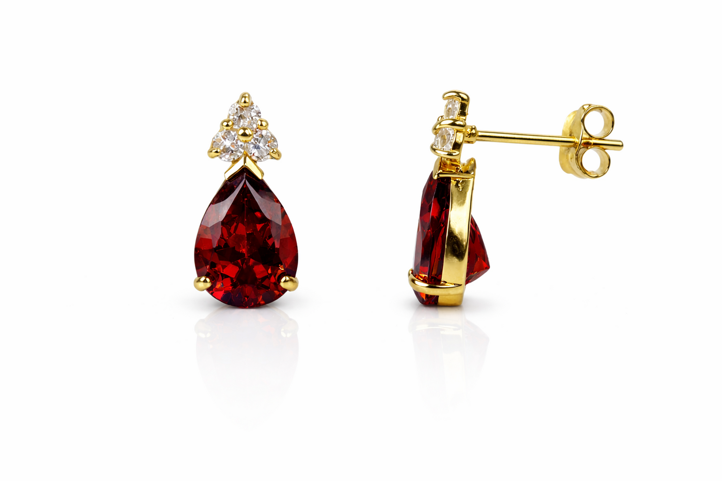 14k Yellow Gold Pear Shape Stud Earrings