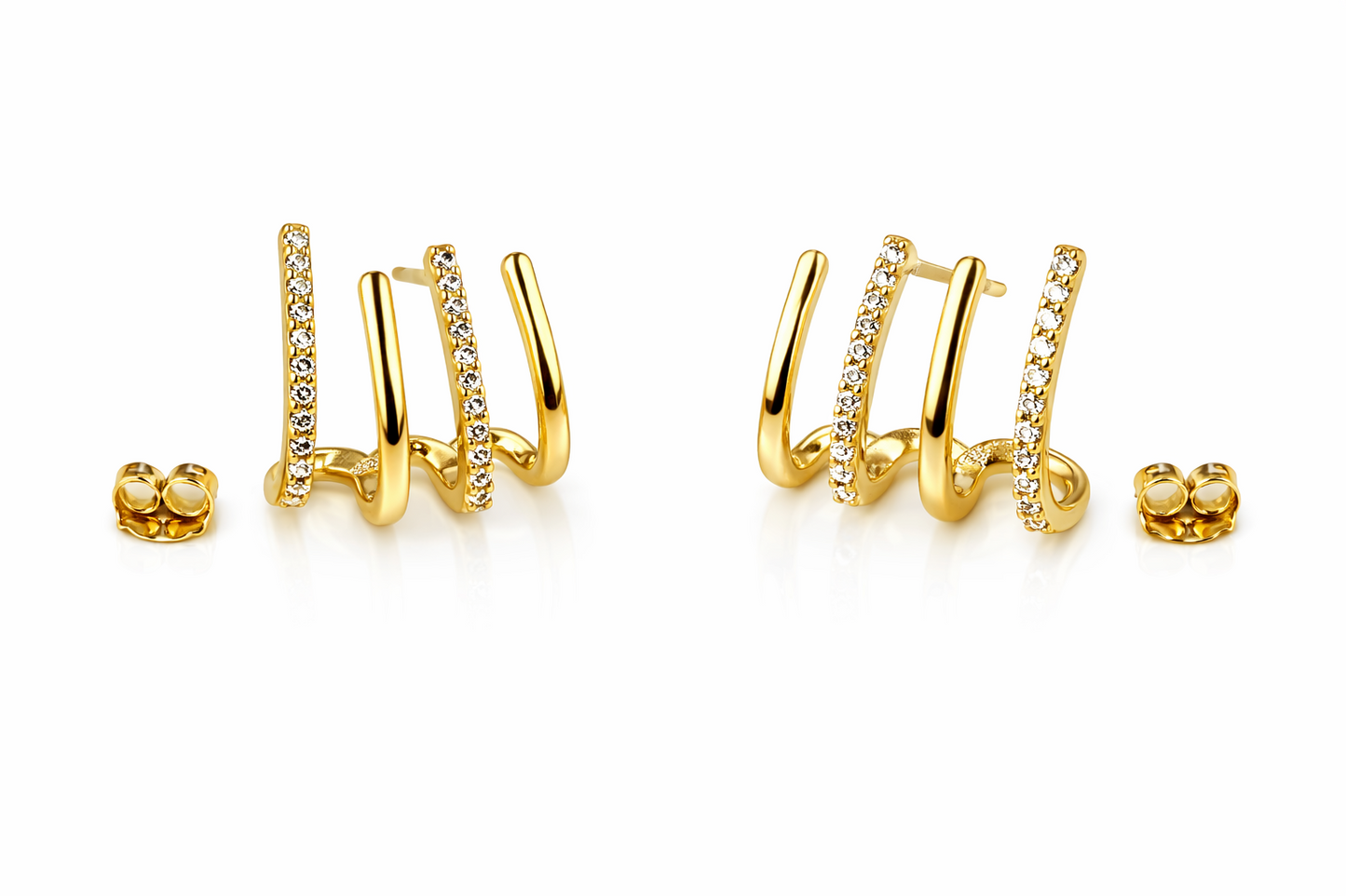 14K Yellow Gold Earrings Push Back