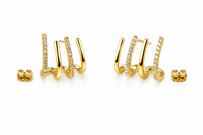 14K Yellow Gold Earrings Push Back