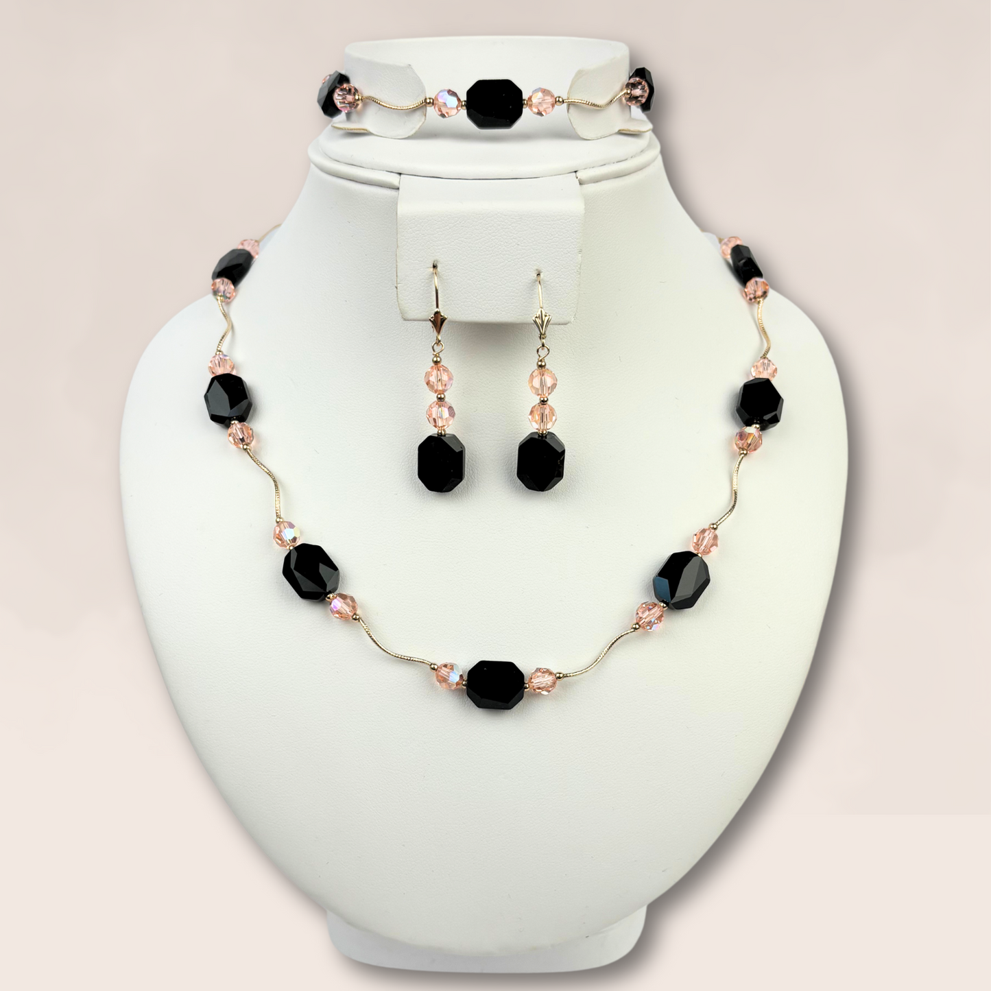 14K Necklace Set made with crystals from Swarovski for Women