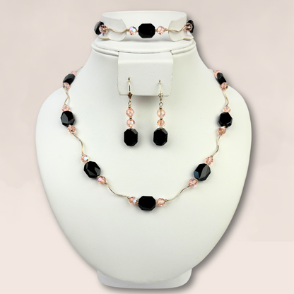 14K Necklace Set made with crystals from Swarovski for Women