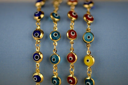14k Yellow Gold  Evil Eye Bracelet