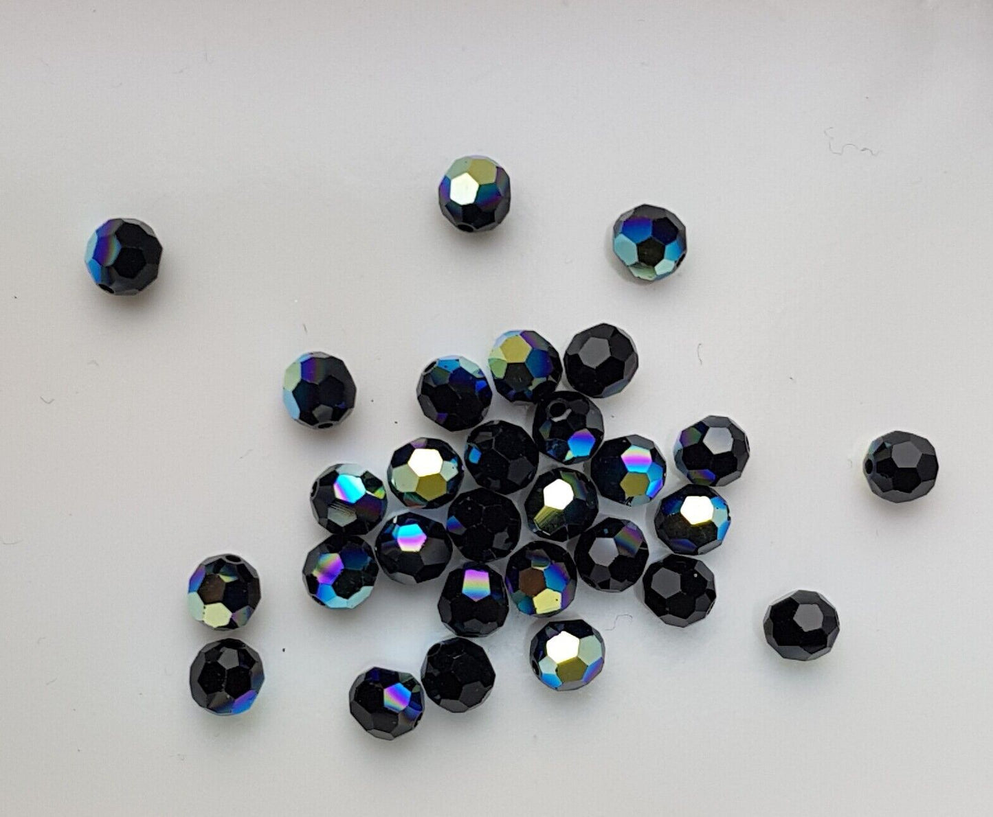12 x Made with SWAROVSKI 5000 CRYSTAL AB 6mm Round Faceted BEAD