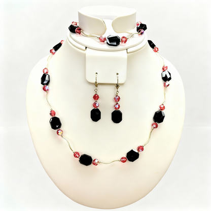 14K Necklace Set made with crystals from Swarovski for Women