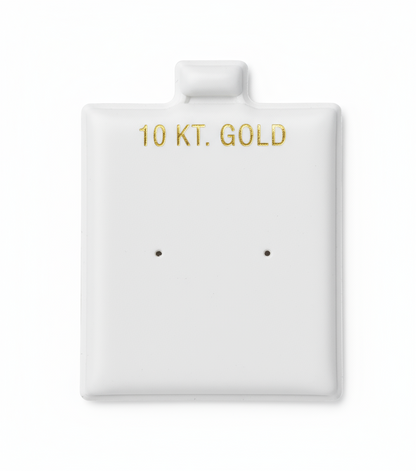 White Vinyl 10K Center Punch Earring Card Puff Pad Jewelry DisplayHolder 100 Pcs