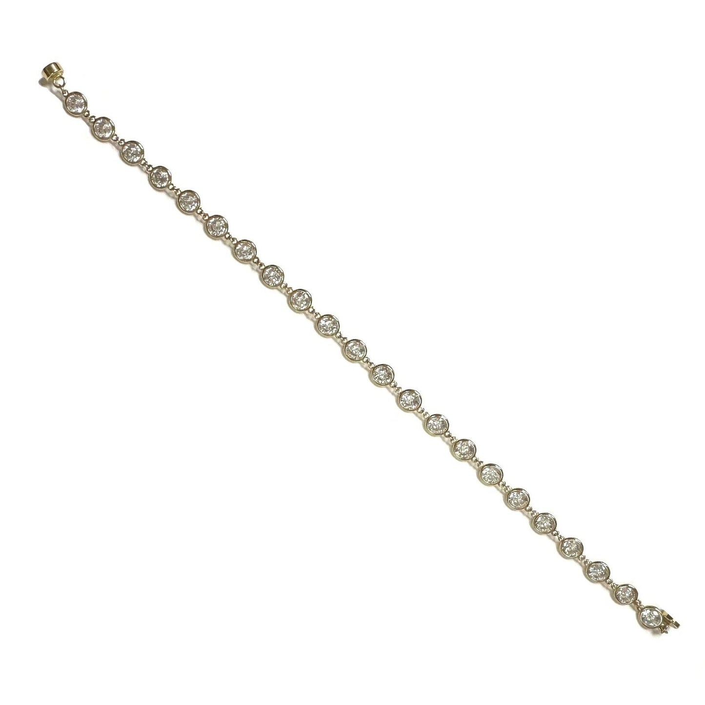 14k Yellow Gold CZ Bracelet with Magnet Lock